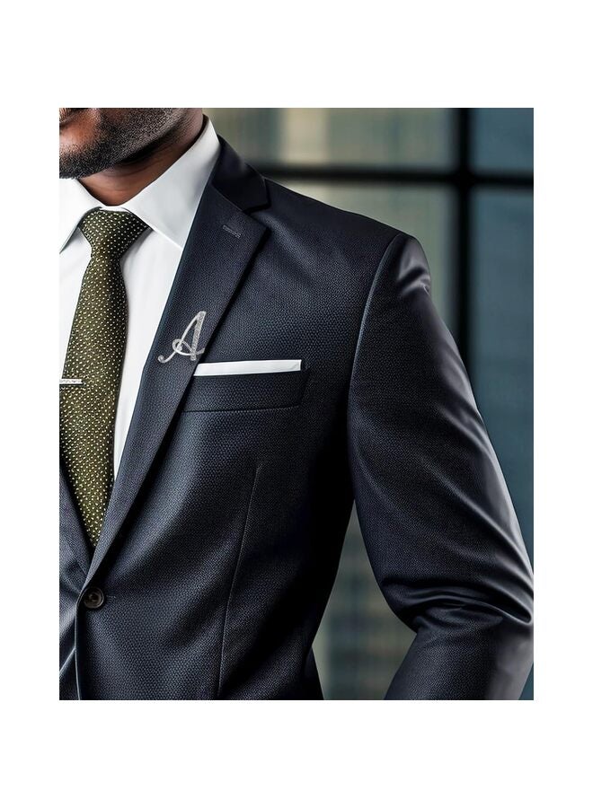 دبابيس دبابيس معدنية مطلية بالفضة (من الألف إلى الياء)، دبابيس دبابيس، دبابيس، دبوس صدر من الكريستال الشفاف (A) - Image 5