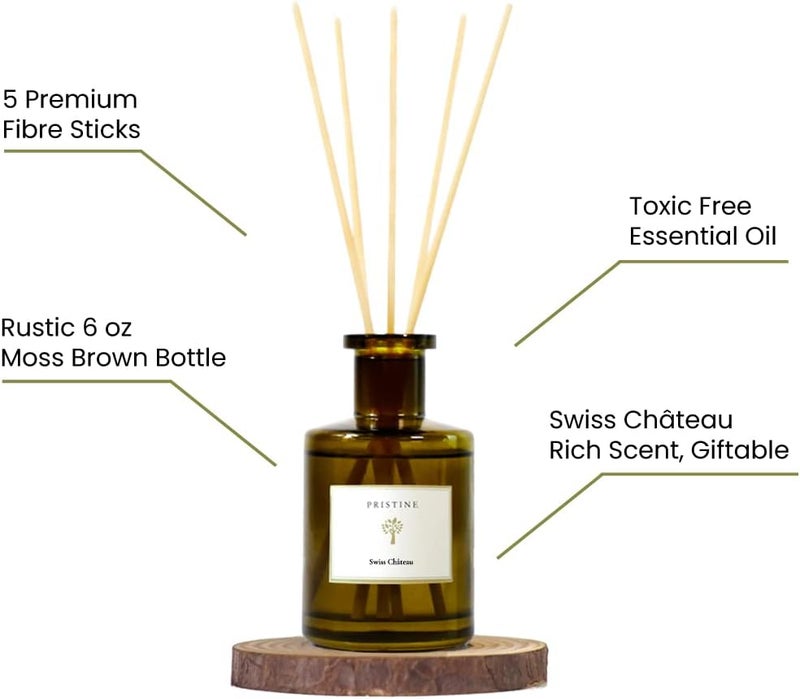 Pristine Swiss Château/Inspired by Hilton Hotel Reed Diffuser Refill with Free Reed Sticks | Fresh Rose, Tangerine, White Cedar Oil Diffuser Refills | Premium Hotel Lobby Reed Diffuser Oil Refill - Image 5