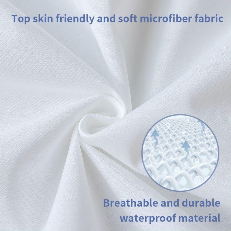 flippeddream 100% Waterproof Mattress Protector  Mattress Cover  Smooth Top Mattress Protector for Kids  Breathable Skin Friendly and Noiseless Fitted Sheet  Full Size - Image 3