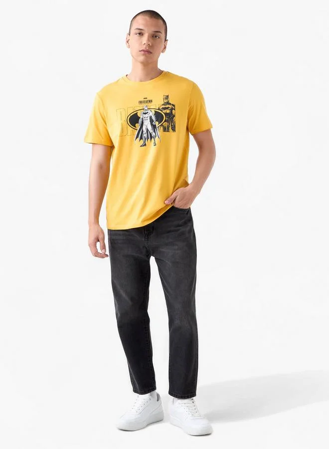 SP Characters Regular Fit Batman Print Crew Neck T-shirt