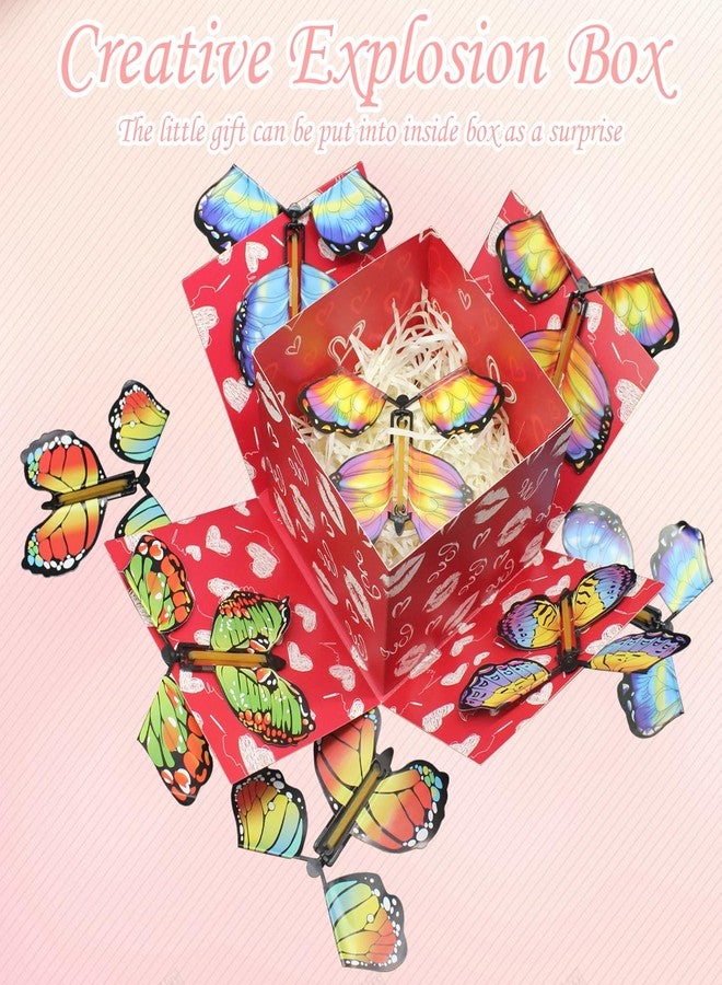 Timisea Butterfly Explosion Gift Box,Two-Layer Flying Butterfly Surprise Box Contains 6 Butterflies,Valentine'S Day Explosion Gift Box,Exploding Butterfly Box Surprise for Girlfriend (Red Lips Style) - Image 5