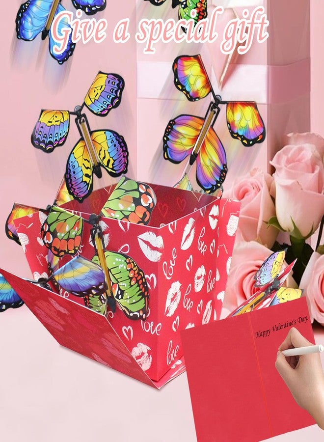 Timisea Butterfly Explosion Gift Box,Two-Layer Flying Butterfly Surprise Box Contains 6 Butterflies,Valentine'S Day Explosion Gift Box,Exploding Butterfly Box Surprise for Girlfriend (Red Lips Style) - Image 3