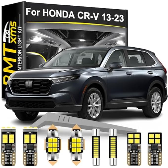 BMT xms طقم إضاءة داخلية LED مكون من 12 قطعة بديلة لسيارة هوندا CrV 2013-2023، مصابيح 6000 كلفن بيضاء باردة - Image 1