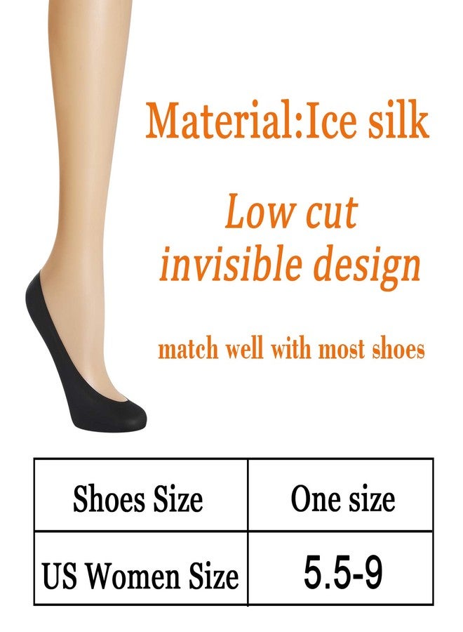 Double Couple 8 Pairs No Show Socks Women Low Cut Socks for Flats Non Slip Thin Liner Socks, 8 Black, 5.5-9 - Image 2