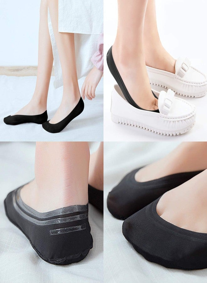 Double Couple 8 Pairs No Show Socks Women Low Cut Socks for Flats Non Slip Thin Liner Socks, 8 Black, 5.5-9 - Image 5