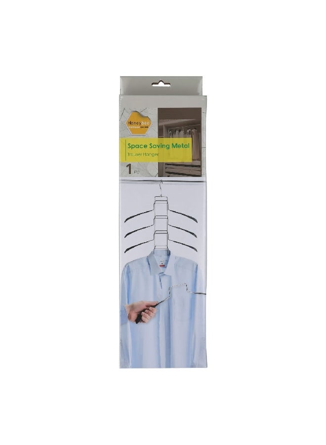 5-Layered Space-Saving Wonder Cloth Hanger Silver and Black MHS2016