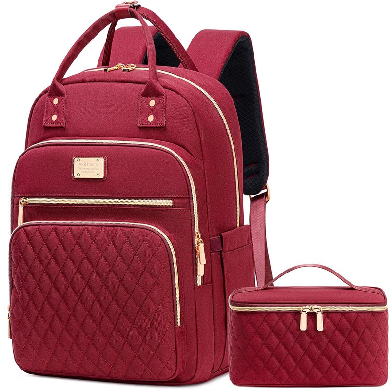 Weitars Lunch Backpack for Women,15.6 Inch Laptop Backpacks Travel Backpack for Women,Work Back pack,Teacher Nurse Back pack Insulated Lunchbox Backpacks - Image 1