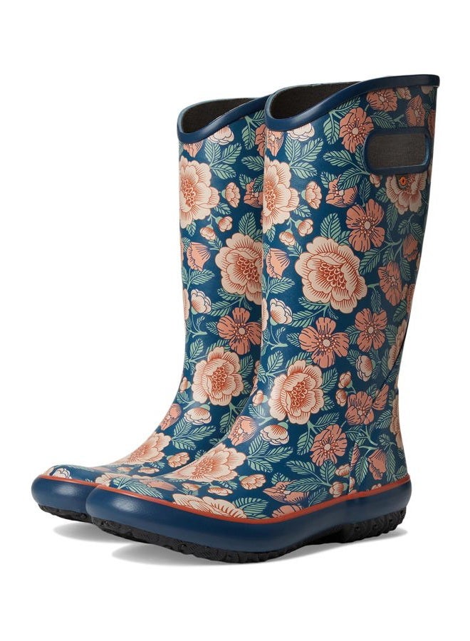 BOGS Women's Rainboot Tapestry Floral Rain Boot, Navy Multi, 6 - Image 1