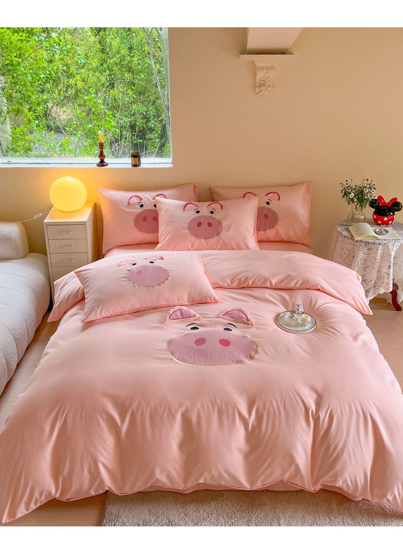 Fitted Sheet Style — High End Cartoon Pattern Washed Cotton Bedding Four Piece Set - Image 2