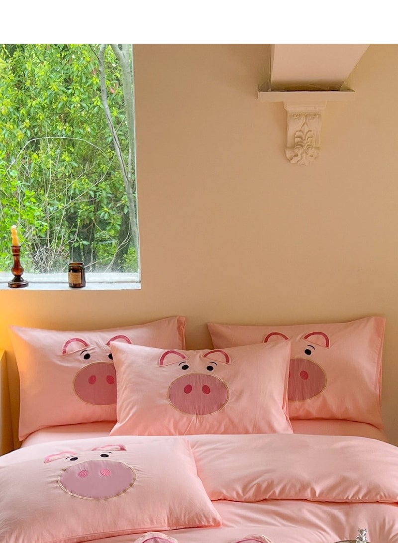 Fitted Sheet Style — High End Cartoon Pattern Washed Cotton Bedding Four Piece Set - Image 5