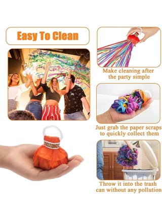 15Pcs Streamers Poppers Hand Throw Streamers with Colorful Ribbon No Mess Confetti Crackers for Wedding, Party, Graduation, Birthday, Celebration - view 5
