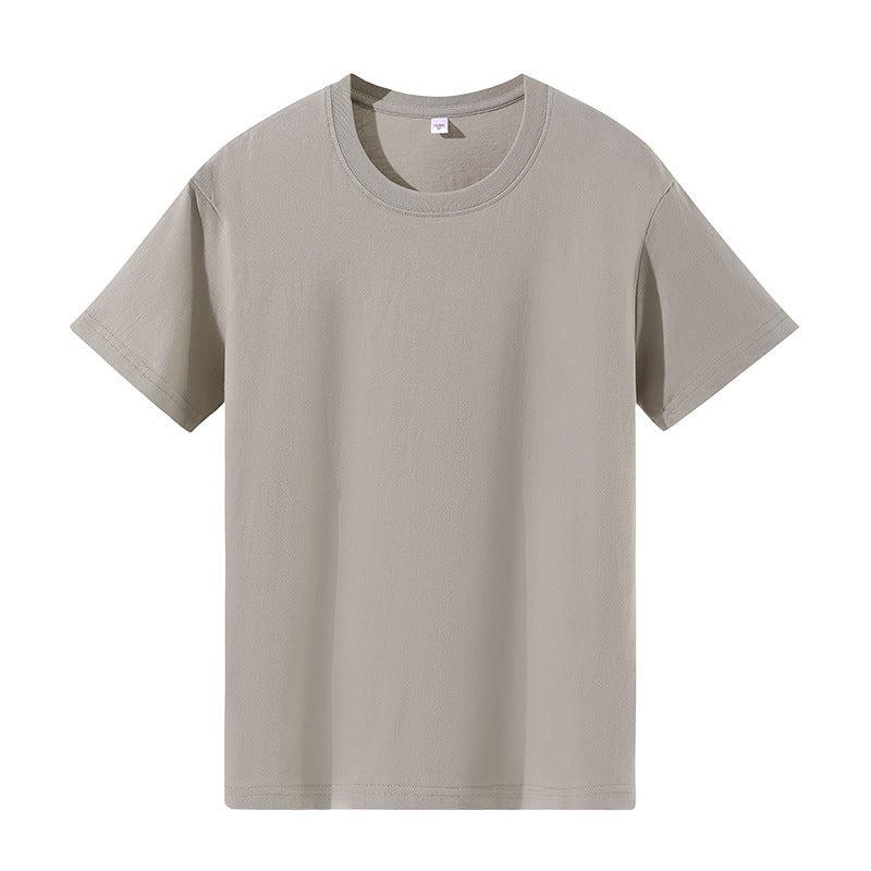Summer New Style 100 Cotton Round Neck Short-Sleeved T-Shirt for Men and Women, Work Clothes, Team Class Uniforms, Printed Logo Tops Khaki
