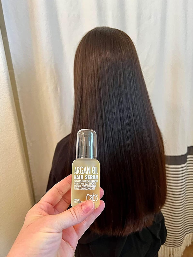 Cab's Moroccan Argan Oil Hair Serum Treatment, Nourishing and Repair Hair Shine - Paraben Free, Sulfate Free 2x 1.69 fl oz (Pack of 2 pcs) - Image 2