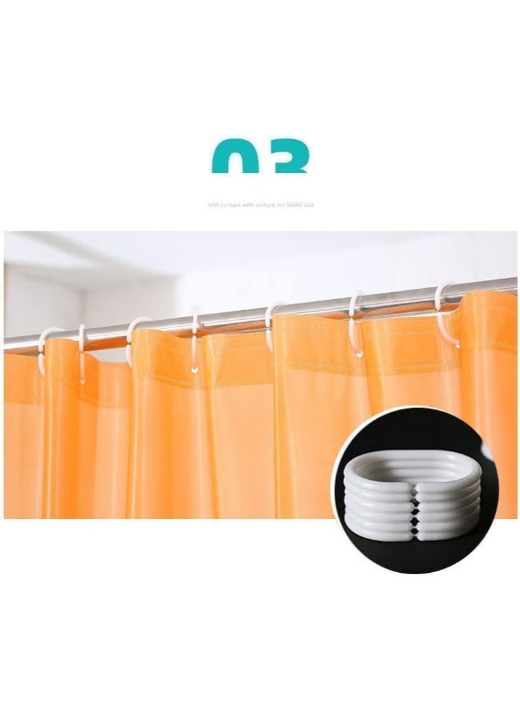 Cuisine Art 180Cm X 180Cm Waterproof Shower Curtain - Mildew Proof Bathroom Curtains With 15 Hooks - Beige  - Image 4