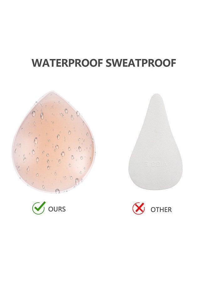 Generic - Pair Drop-shaped Nipple Patches Private Part Protector Invisible Skin Tone Anti-bump Breast Lift Waterproof Swimming Bikini Paste - Image 1