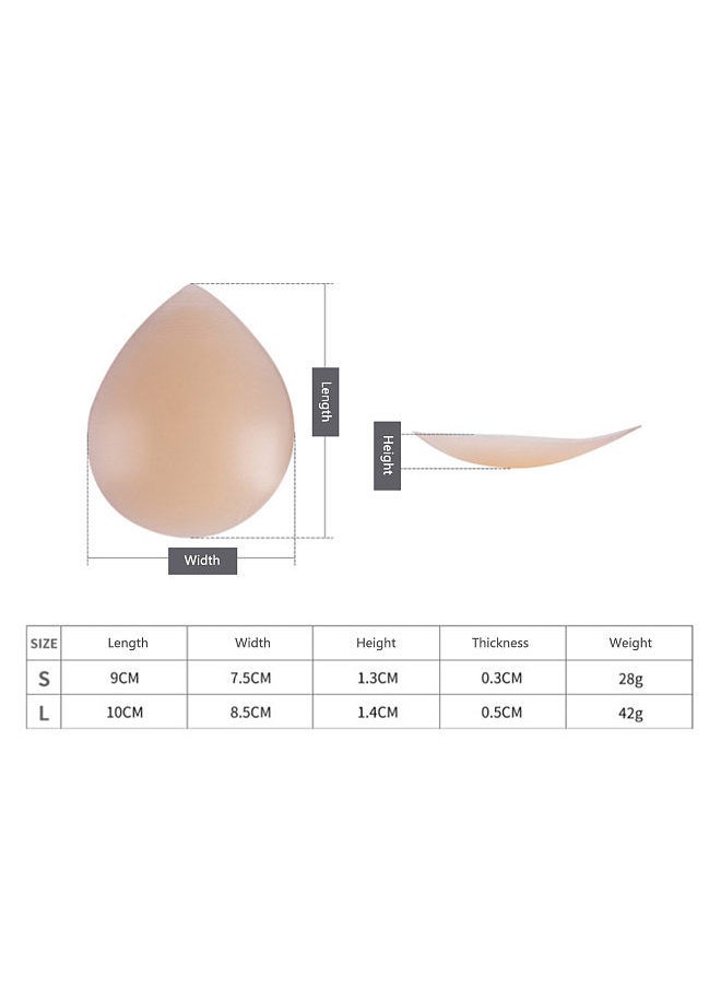 Generic - Pair Drop-shaped Nipple Patches Private Part Protector Invisible Skin Tone Anti-bump Breast Lift Waterproof Swimming Bikini Paste - Image 1