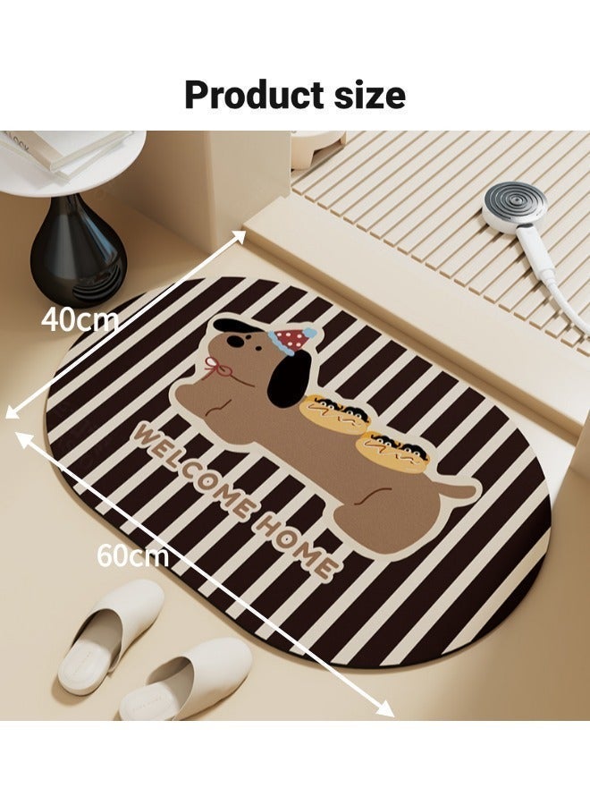 Bath Mats, Floor Mats,Absorbent Quick Drying Mats, Machine Washable Carpet for Floor, Durable, Bathroom Mats, Non-slip Floor Rug Rubber Backed,Multipurpose for Shower, Tub, Toilet, And Bathroom Floors (60x40cm)  ﻿ - Image 2