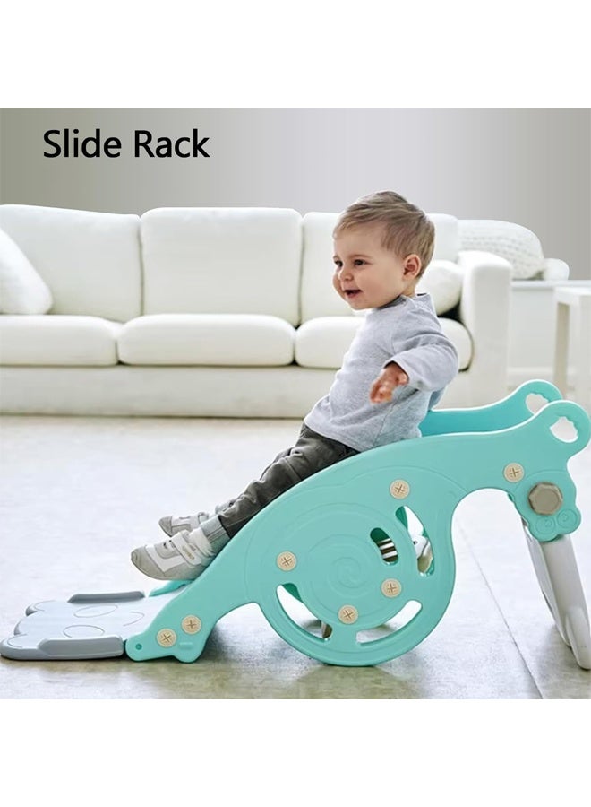 Berma Baby لعبة زحليقة وأرجوحة 5 في 1 للأطفال الصغار، زحليقة للأطفال مع مقعد قابل للإزالة، لعبة حلقة وكرة سلة، زحليقة تسلق قابلة للطي للاستخدام الداخلي والخارجي - Image 5