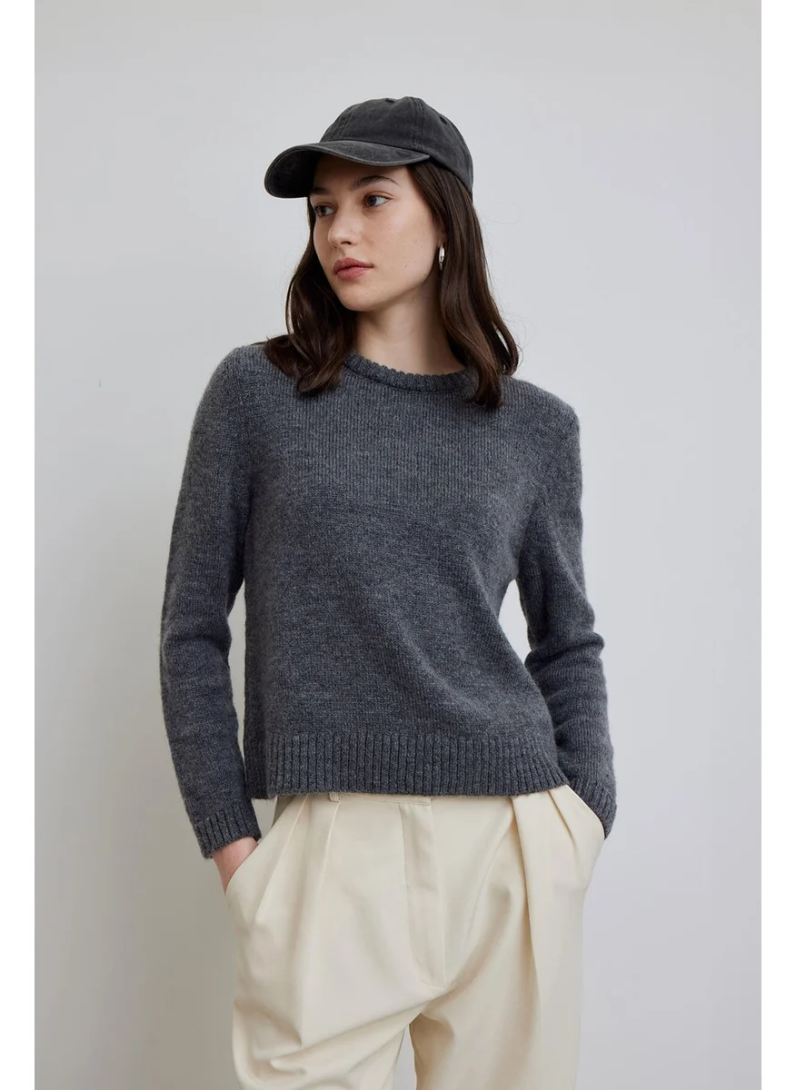 Manuka Crew Neck Fit Knitwear Sweater Anthracite