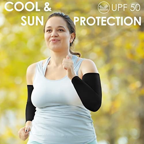 Chuarry 4 Pairs Plus Size Arm Sleeves UV Sun Protection Cooling Ice Silk Oversized Compression Sleeve Cover for Women (Vintage Color) - Image 5