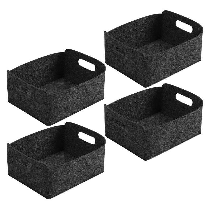 4pcs Felt Storage Baskets With Sturdy Handles - Versatile Organizers For Office Supplies Bedroom Essentials Closet Nursery Storage - Image 5