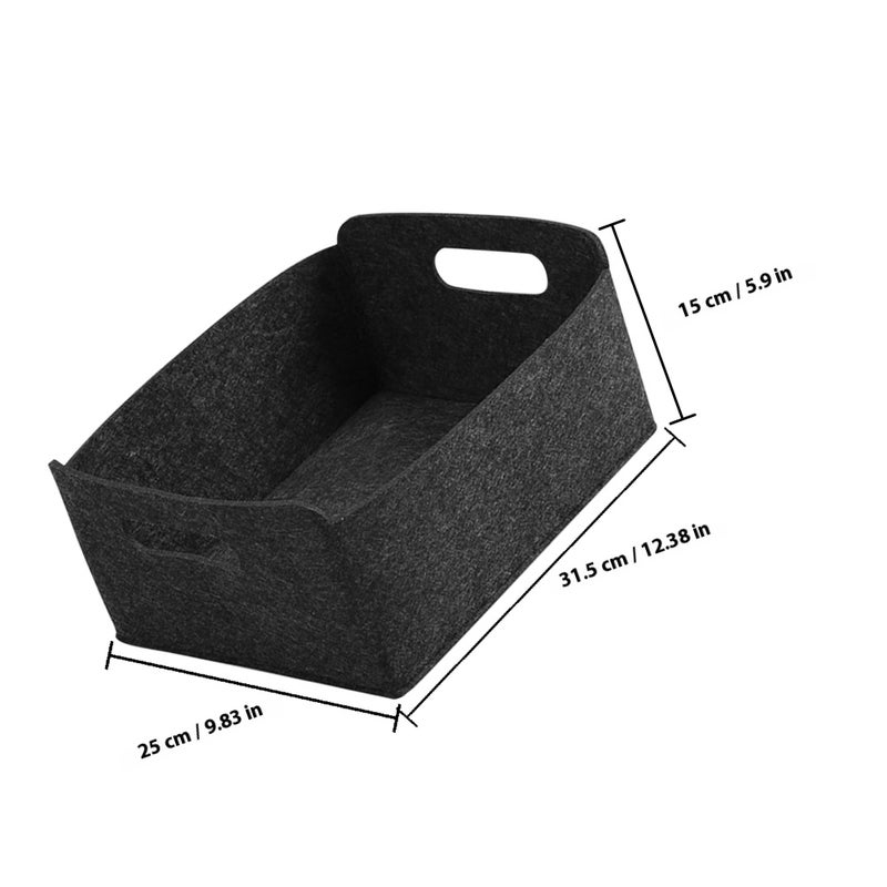 4pcs Felt Storage Baskets With Sturdy Handles - Versatile Organizers For Office Supplies Bedroom Essentials Closet Nursery Storage - Image 2