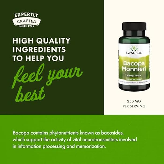 Swanson Bacopa Monnieri Extract Bacognize 250 Milligrams 90 Capsules - Image 5