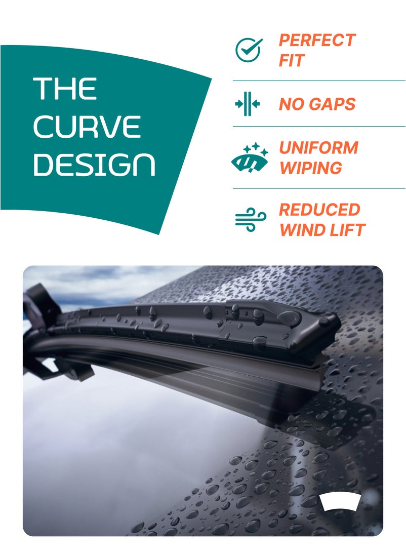 Wiperex WiperEx Wiper Blades for BMW Z4 2019 22" + 20" All Weather, Uniform Wiping, Premium Rubber, Perfect Fit, Silent, Reduced Wind Lift, No Marks (Set of 2)  - Image 3