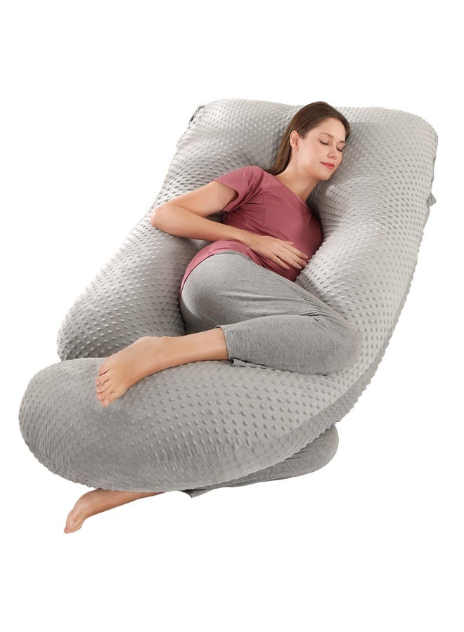 PREGNANCY PILLOWS FOR SLEEPING U-SHAPE FULL BODY PILLOW AND MATERNITY SUPPORT - FOR BACK, HIPS, LEGS, BELLY FOR PREGNANT WOMEN WITH REMOVABLE JERSEY COTTON COVER