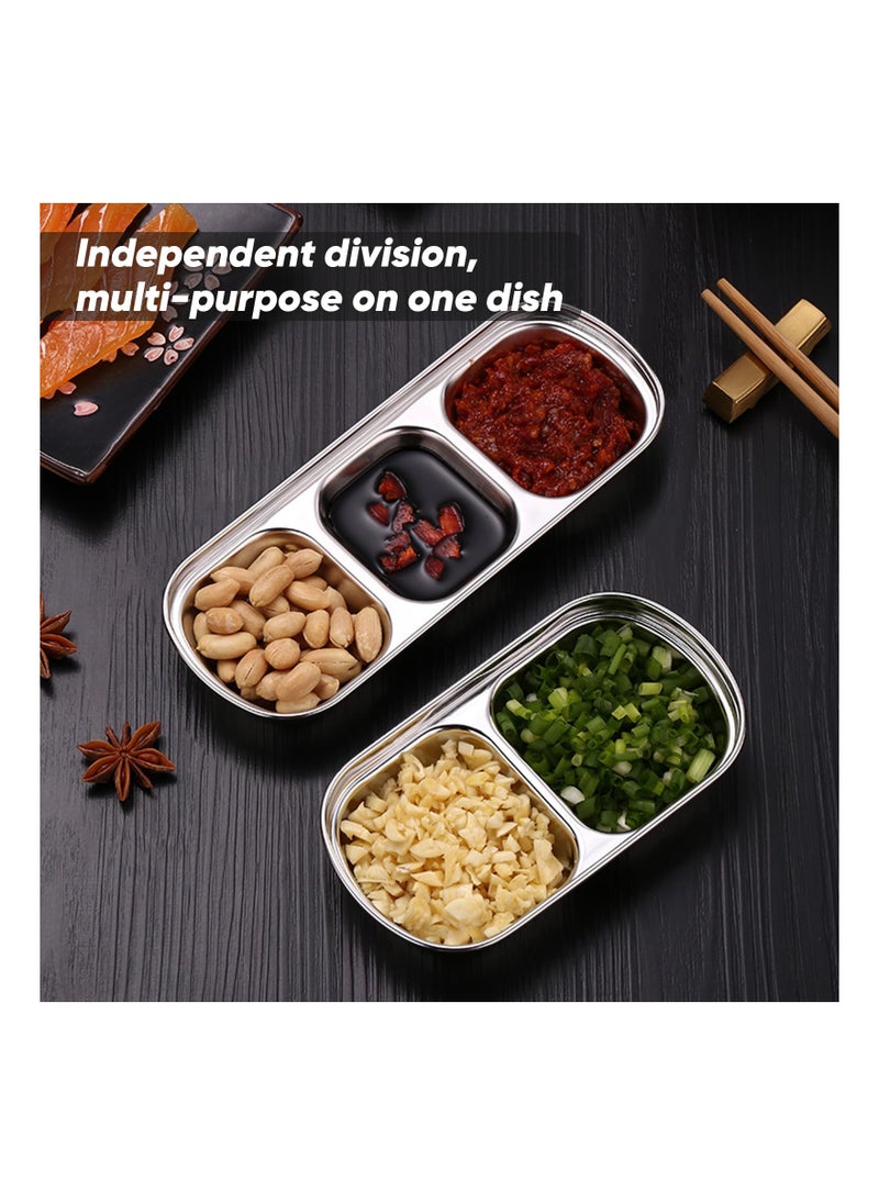 SYOSI Divided Seasoning Sauce Dip Bowl,Sauce Dish,Stainless Steel Sauce Dish,Dipping Plate Snack Plate Divided Food Dipping Bowl Plate Tray Kitchen Tableware for BBQ Home Kitchen Plates(2&3 Grids) - pzsku/ZFF3DE4DABBECBCBE44CDZ/45/_/1706595964/353fcdc8-c11d-4ccf-822c-be306cf40cd8