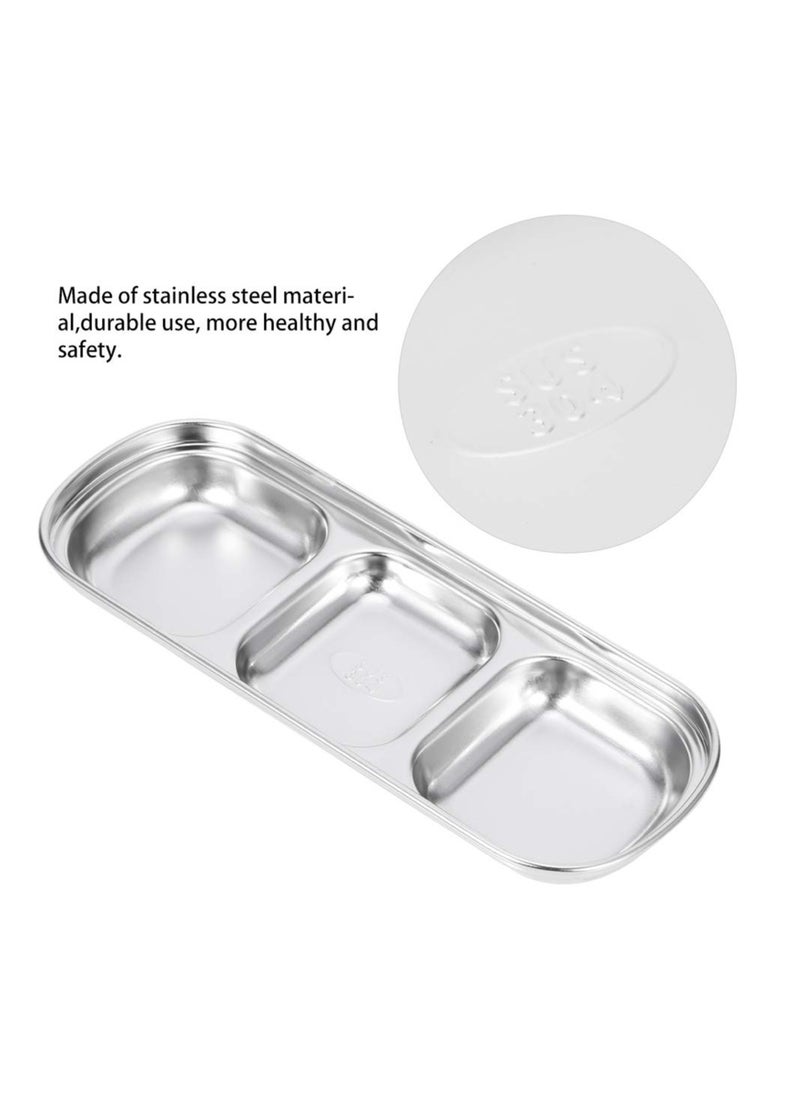 SYOSI Divided Seasoning Sauce Dip Bowl,Sauce Dish,Stainless Steel Sauce Dish,Dipping Plate Snack Plate Divided Food Dipping Bowl Plate Tray Kitchen Tableware for BBQ Home Kitchen Plates(2&3 Grids) - pzsku/ZFF3DE4DABBECBCBE44CDZ/45/_/1706595964/39e34b48-fc32-4196-ae31-4911d3261e47