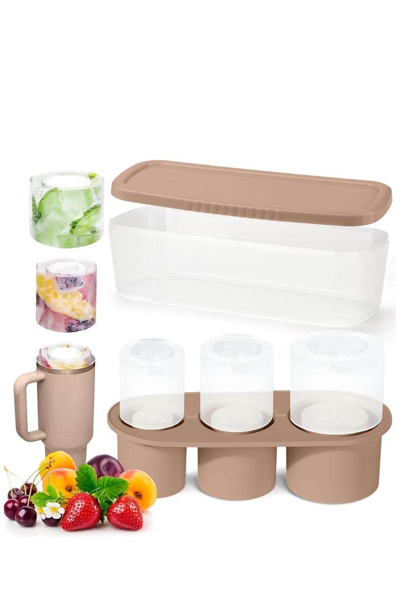 Y&D Ice Cube Tray For Cup Silicone Ice Cube Maker With Lid For 40Oz Tumbler For Chilling Whiskey Cocktails Drinks Coffee Easy Fill And Release Ice Maker BPA Free - Image 1
