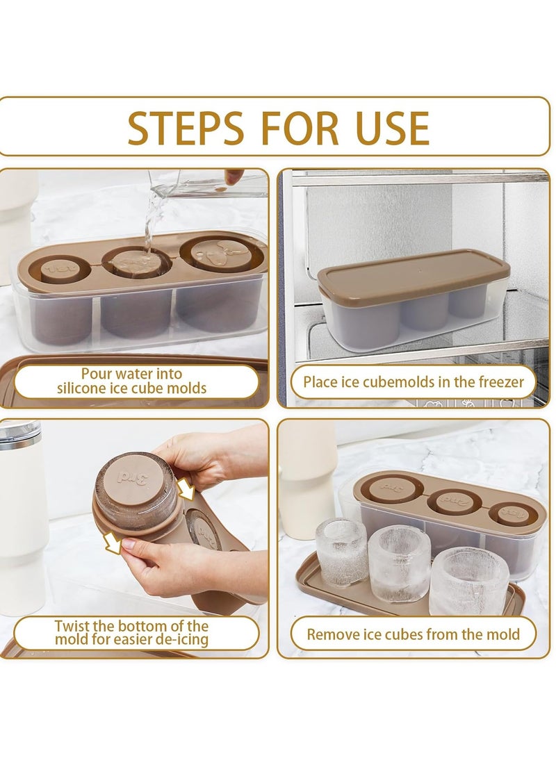 Y&D Ice Cube Tray For Cup Silicone Ice Cube Maker With Lid For 40Oz Tumbler For Chilling Whiskey Cocktails Drinks Coffee Easy Fill And Release Ice Maker BPA Free - Image 4