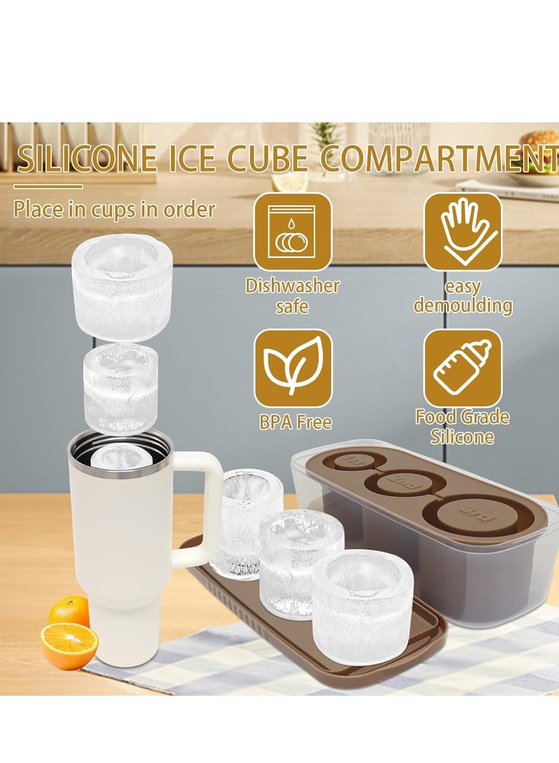 Y&D Ice Cube Tray For Cup Silicone Ice Cube Maker With Lid For 40Oz Tumbler For Chilling Whiskey Cocktails Drinks Coffee Easy Fill And Release Ice Maker BPA Free - Image 5