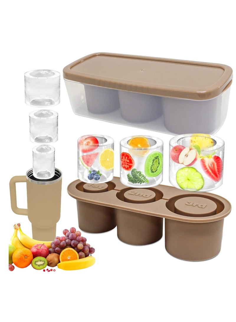 Y&D Ice Cube Tray For Cup Silicone Ice Cube Maker With Lid For 40Oz Tumbler For Chilling Whiskey Cocktails Drinks Coffee Easy Fill And Release Ice Maker BPA Free - Image 2