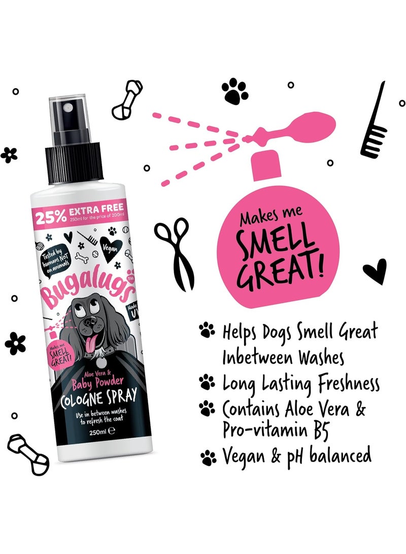 بوجالوجز Bugalugs Dog Perfume Spray with Aloe Vera & Baby Powder Cologne great Pet Odour Eliminator Deodorant Spray for Smelly Dogs can use as Dry Shampoo - Image 2