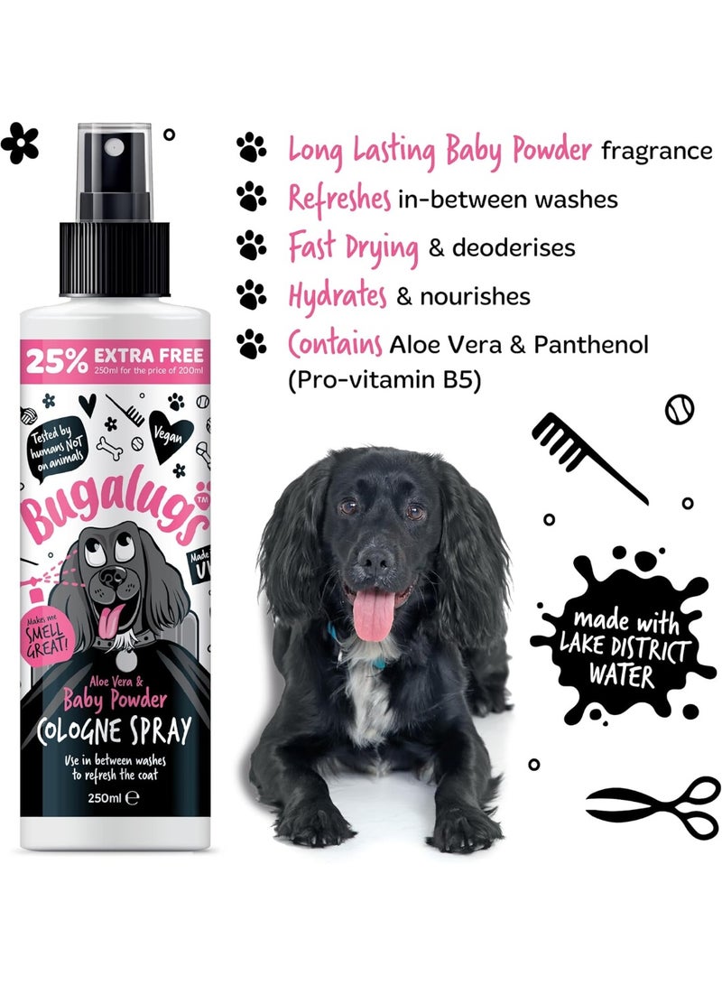 بوجالوجز Bugalugs Dog Perfume Spray with Aloe Vera & Baby Powder Cologne great Pet Odour Eliminator Deodorant Spray for Smelly Dogs can use as Dry Shampoo - Image 3