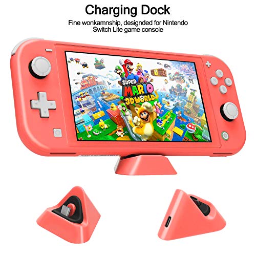 WDZREE Switch Lite Accessories Bundle, Kit with Carrying Case,TPU Case Cover with Screen Protector,Charging Dock,Playstand, Game Case, USB Cable, Stylus,Thumb Grip Caps for Nintendo Switch Lite - Image 4