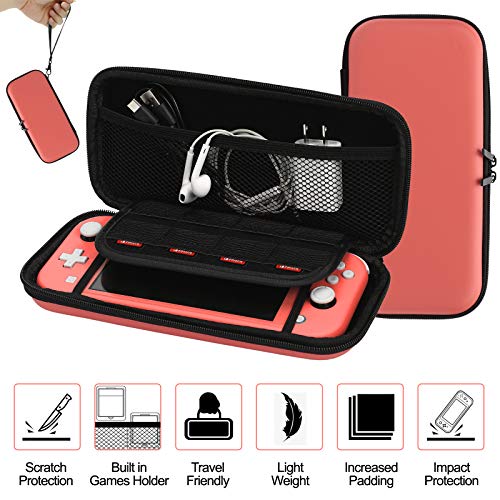 WDZREE Switch Lite Accessories Bundle, Kit with Carrying Case,TPU Case Cover with Screen Protector,Charging Dock,Playstand, Game Case, USB Cable, Stylus,Thumb Grip Caps for Nintendo Switch Lite - Image 3