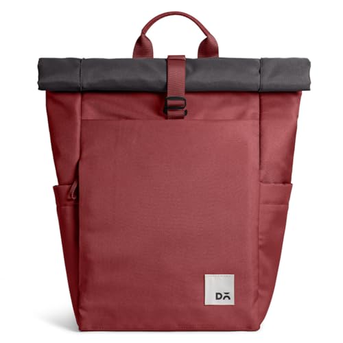 DailyObjects PET Charcoal-Red Clay Miles Roll Top Backpack (17L) for Office & Daily Use| 100% Recycled | Travel Bag | Fit any Laptop Upto 14 Inch | Multifunctional Adjustable Straps & G-Hook closure - Image 1