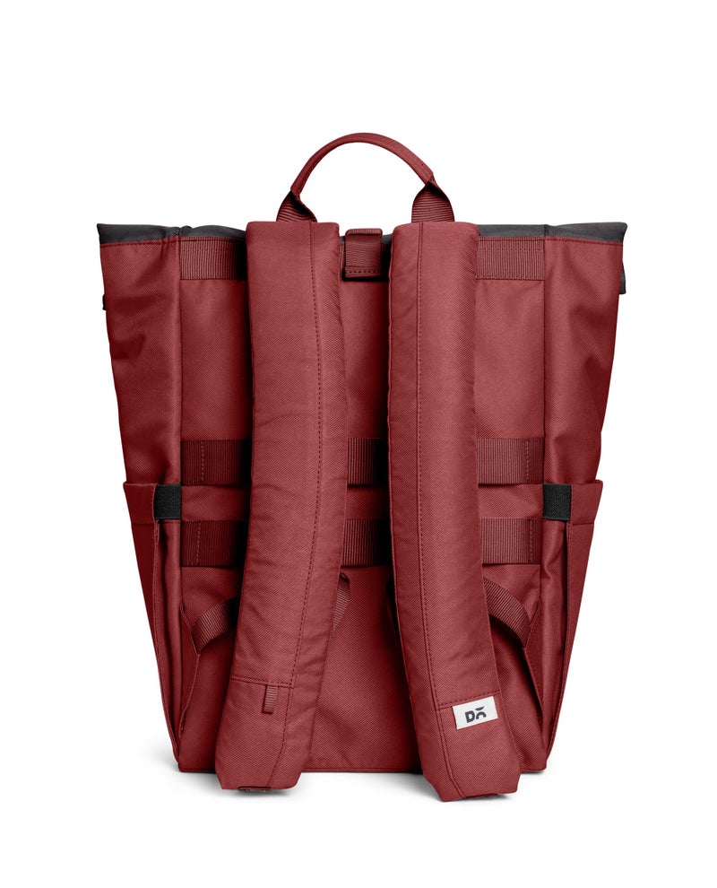 DailyObjects PET Charcoal-Red Clay Miles Roll Top Backpack (17L) for Office & Daily Use| 100% Recycled | Travel Bag | Fit any Laptop Upto 14 Inch | Multifunctional Adjustable Straps & G-Hook closure - Image 2