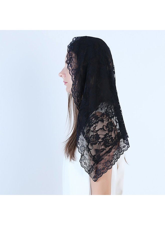 TREORSI Lace Mantilla Catholic Veil Church Chapel Head Covering Latin Mass - Image 3