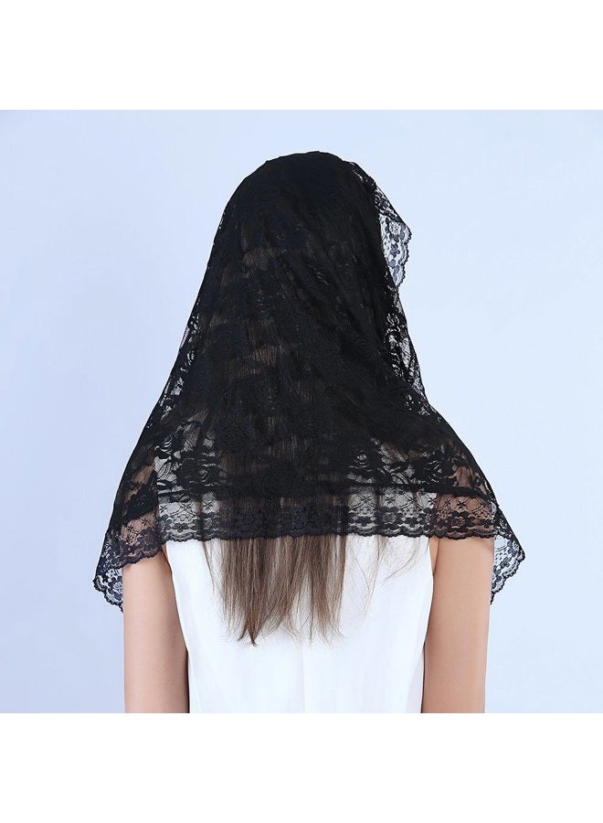 TREORSI Lace Mantilla Catholic Veil Church Chapel Head Covering Latin Mass - Image 4