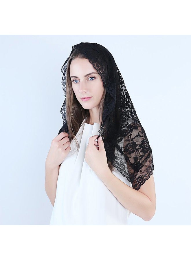 TREORSI Lace Mantilla Catholic Veil Church Chapel Head Covering Latin Mass - Image 2
