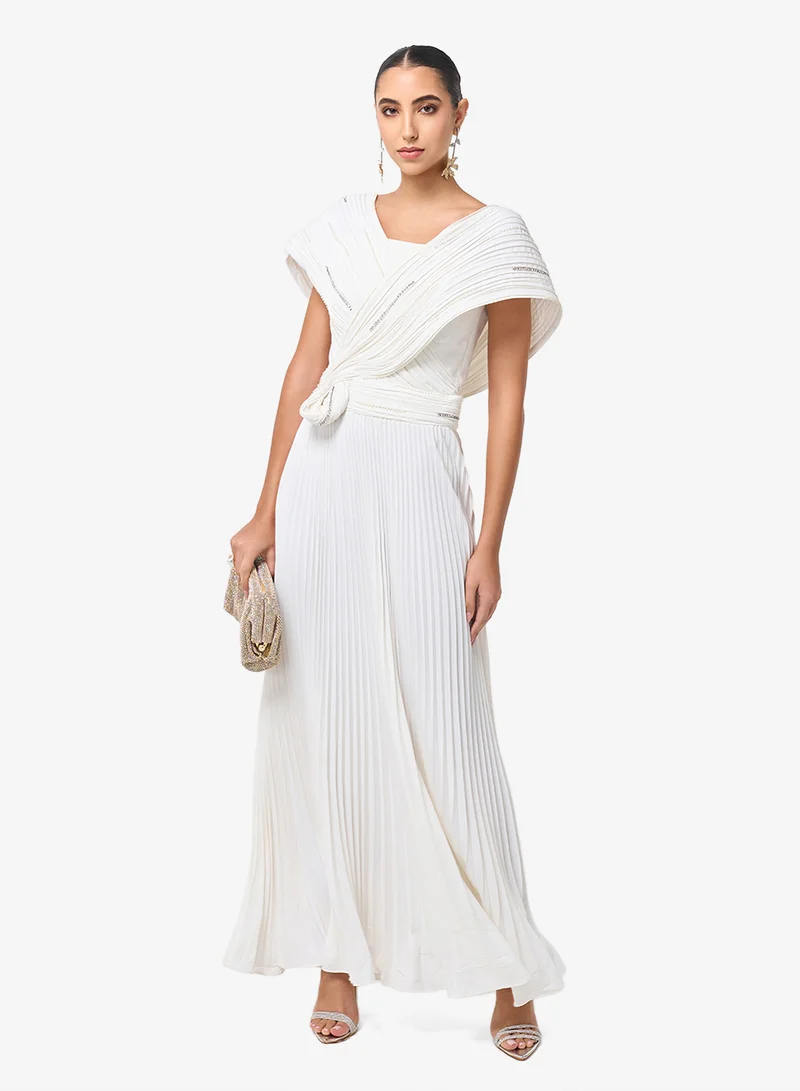 Threadz by Ajooni Cape Sleeve Maxi Dress