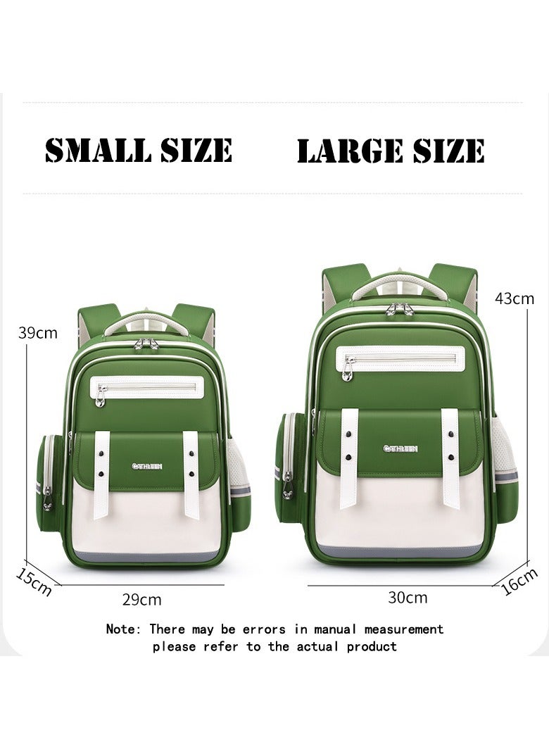 سكاي فيو حقيبة ظهر SKY VIEW للأطفال للبنات والأولاد خفيفة الوزن حقيبة مدرسية ابتدائية لطيفة بسعة كبيرة حقيبة ظهر مدرسية للكمبيوتر المحمول للطلاب المراهقين مع قلادة دمية الكابيبارا ودبوس (أخضر مقاس كبير) - Image 2