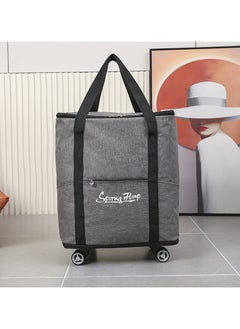 Grey travel bag, long-distance luggage bag, double shoulder backpack, universal wheel checked in bag, storage bag