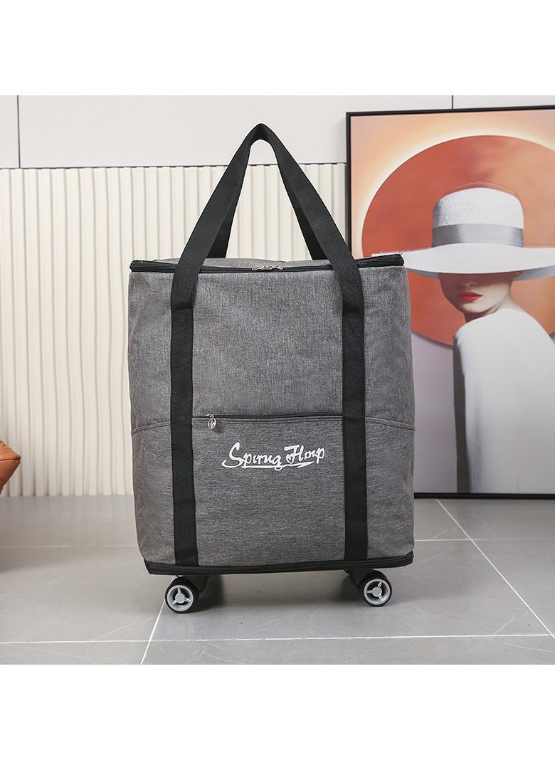 Generic - Grey travel bag, long-distance luggage bag, double shoulder backpack, universal wheel checked in bag, storage bag - Image 1