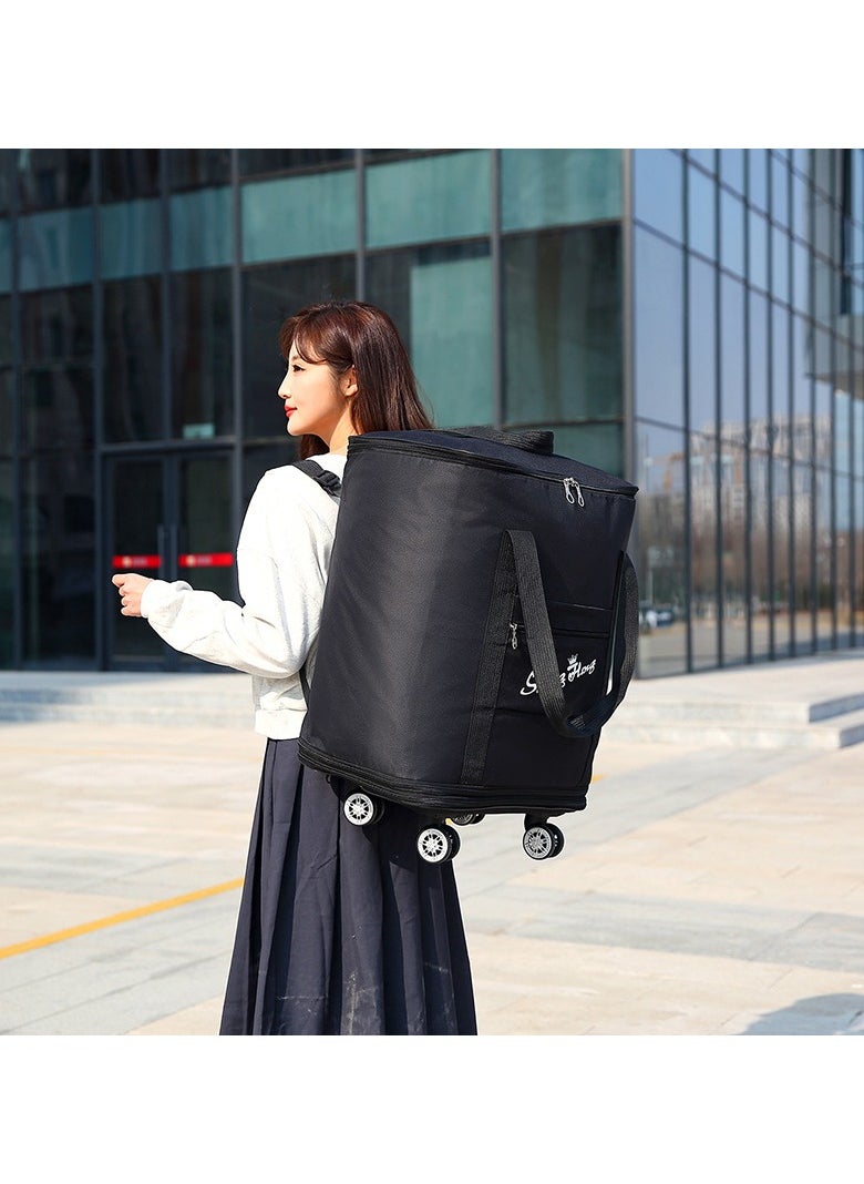 Generic - Grey travel bag, long-distance luggage bag, double shoulder backpack, universal wheel checked in bag, storage bag - Image 1
