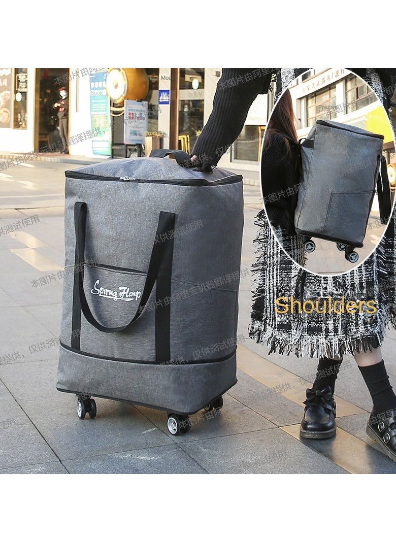 Generic - Grey travel bag, long-distance luggage bag, double shoulder backpack, universal wheel checked in bag, storage bag - Image 1
